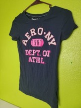 Aero NY Girls Shirt Aeropostale Dept. Of Athletics Blue Pink Shirt Size Small  - £8.96 GBP