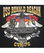 DISCONTINUED USN U.S. NAVY USS RONALD REAGAN CVN 76 372 -8 BLACK T SHIRT... - $32.06