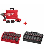 Milwaukee 2863-22R M18 FUEL Impact Wrench Kit w/ FREE 15Pc/16Pc Socket T... - $1,013.99