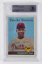 Pancho Herrera Signed Slabbed 1958 Topps Card Philadelphia Phillies Beckett COA - £63.10 GBP