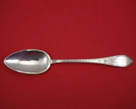 Danish Sterling Silver Serving Spoon Bright-Cut Circa 1913 8 1/2&quot; - £102.08 GBP