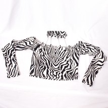 Women&#39;s Zebra Print Crop Top Neck Collar Chains Size Large - £16.01 GBP