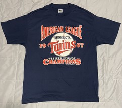 1987 Minnesota Twins Trench T-Shirt Blue Vintage Adult XL Single Stitch - - $14.50