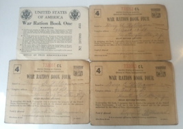Lot Of 4 Used WW2 United States War Ration Books - 1942  &amp; 1943 - £15.56 GBP