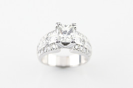 1.39 Carat Princess Cut Diamond 14k White Gold Engagement Ring w/ AIG-cert - £5,951.50 GBP