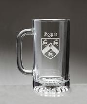 Rogers Irish Coat of Arms Glass Beer Mug (Sand Etched) - $28.00