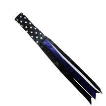 USA THIN BLUE LINE WINDSOCK flying MILITARY flag garden socks FL755 twir... - $6.64