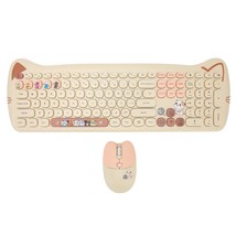 Wireless Keyboard And Mouse Combo, 2.4G Cute Cat Keyboard Mouse Combo, 110 Keys  - £133.55 GBP