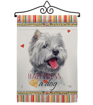 Westie Happiness Garden Flag Set Dog 13 X18.5 Double-Sided House Banner - £22.35 GBP