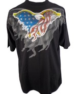 ONIX T-SHIRT MENS SZ 3XLT BLACK SEQUINED AMERICAN EAGLE USA FLAG PHOENIX... - $12.99