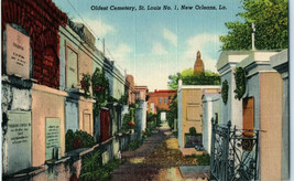 Oldest Cemetery St Louis New Orleans Louisiana Postcard - £4.10 GBP