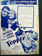 CARY GRANT,CONSTANCE BENNETT:(TOPPER) ORIGINAL 1937 BRITISH MOVIE PRESSB... - £176.00 GBP