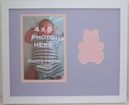 Wall Mount Childrens Nursery Pink &amp; Purple Teddy Bear Infant Girl Photo ... - £17.98 GBP
