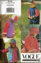 Vintage 1994 Child&#39;s Hats &amp; Coats Vogue Pattern 9142 Sizes 2-6 UNCUT - $12.00