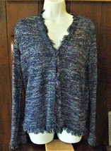 *NEW* w/o Tag NEIMAN MARCUS Fringed Cardigan Blazer Multi BLUE Sz Small ... - $30.00