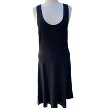 Ann Taylor Dress Black Knit Sleeveless Scoop Neck M Scalloped Hem  - $251.45 MXN