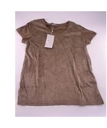 Zara Shirt Womens Medium Tan Brown Short Sleeve Casual Comfort Career Wo... - $19.81 CAD