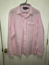 Ralph Lauren Custom Fit Pink &amp; White Seersucker Stripes Men&#39;s SZ XL - £17.40 GBP