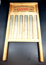 National Washboard Co. No. 701 Vintage Wood The Zinc King Top Notch USA ... - £38.94 GBP