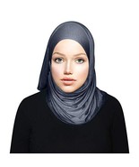 TheHijabStore.com Glitter Stretch Jersey Viscose Hijab Steel Gray - $18.61