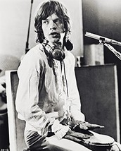 Mick Jagger Seated In Recording Studio 1969 Headphones Around Neck 16x20 Canvas  - $69.99