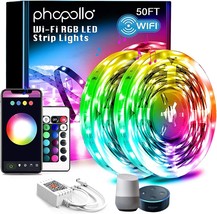 Phopollo 50Ft Led Lights For Bedroom Sync With Music, Led Strip Lights - £23.91 GBP