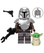 Din Djarin Mando The Mandalorian with Baby Yoda Grogu Star Wars Minifigu... - $15.98