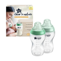 Tommee Tippee Closer to Nature Baby Bottles, Medium 340ml, Pack of 2, Clear, 0m+ - £73.99 GBP