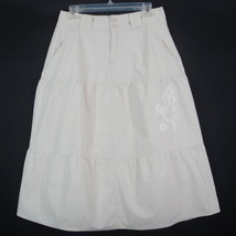 Duck head skirt tiered a line casual lined embroidered off white khaki womens 6 cotton thumb200