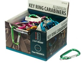 60 Multi Color 2.75&quot; Aluminum Carabiner Snap Hook Link Keychain Quick Cl... - £54.34 GBP