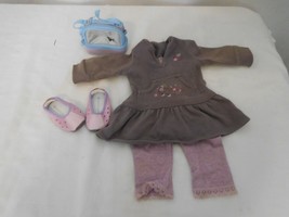 American Girl Doll 2007 Licorice Play Outfit Dress Leggings Shoes Bag - £19.30 GBP