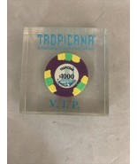 Vtg VIP Tropicana A Ramada Resort And Casino $1000 Chip In Lucite Paperw... - $5,560.48 MXN