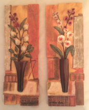 2 S. Vassi Leva 3 D Flower Vase Wall Plaque Approx: 3.3/4 X 9.3/4 - £27.96 GBP