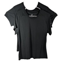 Womens Blank Black Short Sleeve Tee Shirts Sz M Medium Plain Lightweight Tops - £25.33 GBP
