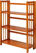 Casual Home 3-Shelf Folding Stackable Bookcase (27.5&quot; Wide)-Honey Oak - £66.04 GBP