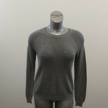 Old Navy Crew Neck Sweater Women&#39;s Size Large Gray Textured Long Sleeve - £8.54 GBP