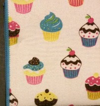 CUPCAKE theme KITCHEN LINENS SET 3-pc Drying Mat Towel Cloth Cupcakes Blue NEW image 2