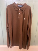 Ralph Lauren Long Sleeve Brown Polo Size XL - £13.50 GBP