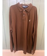 Ralph Lauren Long Sleeve Brown Polo Size XL - £13.81 GBP