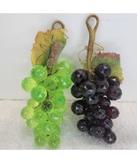 2 Bunches of Artificial Green &amp; Purple Grape Cluster  Fake Fruit Hanging... - $10.29