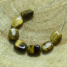 Tiger&#39;s Eye Smooth Oval Beads Briolette Natural Loose Gemstone Making Jewelry - £2.33 GBP