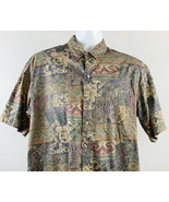 Mens Tori Richard Button Front Shirt Medium Flowers Shapes 100% Cotton C... - £22.44 GBP