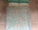 Vintage Fisher Price Loving Family Dream Dollhouse Bed Turquoise and Pin... - $21.49