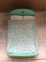 Vintage Fisher Price Loving Family Dream Dollhouse Bed Turquoise and Pin... - £17.21 GBP