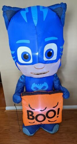 Primary image for 5 Ft  PJ MASKS Green Cat Boy Halloween LED  Airblown Inflatable Party Greeter 
