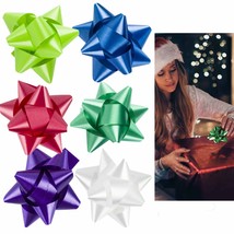 50 Pc Christmas Gift Bows Peel Stick Decor Box Present Ribbon Holiday As... - £13.24 GBP