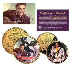 Elvis Presley *The King* Nevada Quarter &amp; Jfk Half Dollar 2-Coin Set *Licensed* - £12.62 GBP