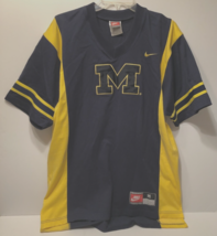 Michigan Wolverines Vintage Ncaa Big Ten Blue Yellow 90s Logo Pullover Shirt M - £41.49 GBP