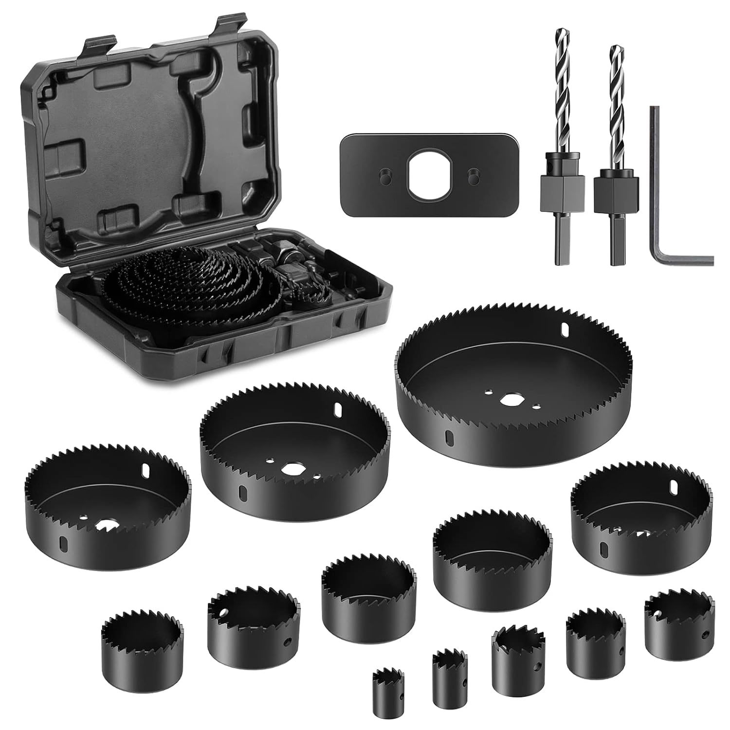 Hychika 19-Piece Hole Saw Kit With Case - 3/4&quot; To 5&quot; Hole Saw Set For Wood, - $35.92