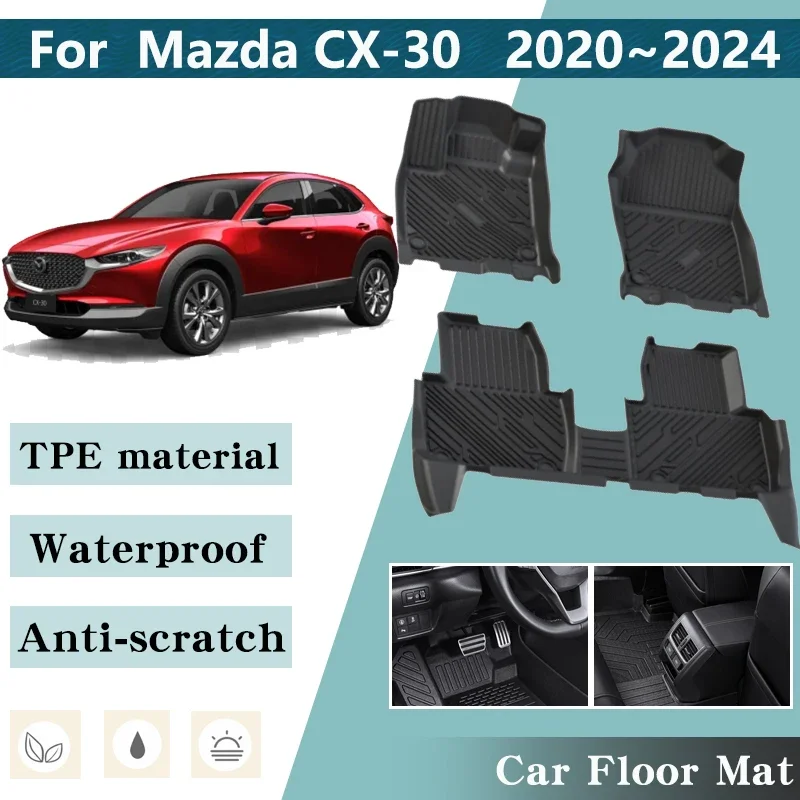 LHD Car Floor Mat for Mazda CX 30 Accessories 2024 ~ 2020 CX30 CX-30 Car Foot - £181.25 GBP